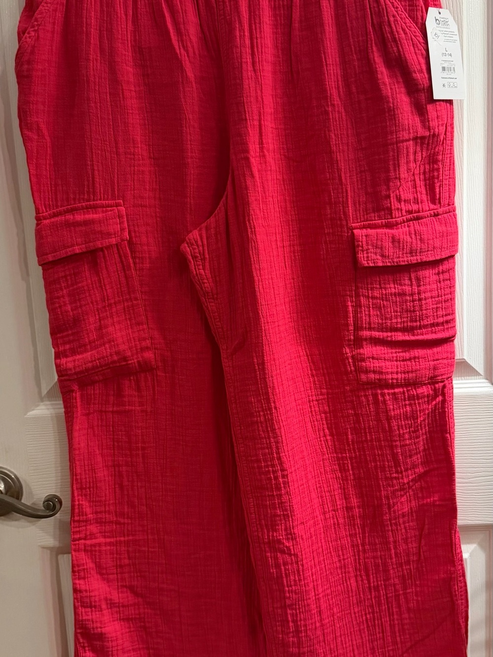 Time and Tru Pink Cargo Pants with Utility Pockets